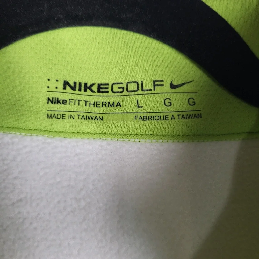 Nike Golf Nike Fit Therma Sweatshirt‎ Men's Large Green White Quarter Zip